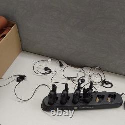 Motorola Black Portable/Four Handheld Two-Way Radios withMulti-Unit Charging Dock