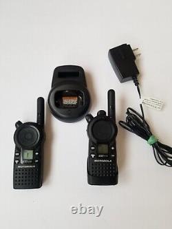 Motorola CLS1110 Two-Way Radio (Set of 2)- Black with one belt Holder & Charger