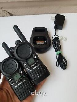 Motorola CLS1110 Two-Way Radio (Set of 2)- Black with one belt Holder & Charger
