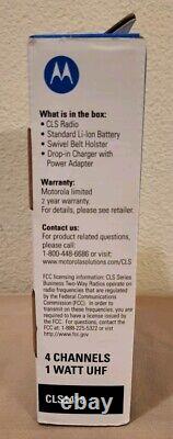 Motorola. CLS1410. 4 Channel. 1 Watt UHF. Two-Way Radio withCharger. NewithOB
