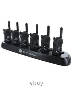 Motorola CLS1410 Black Portable Two-Way Radios Set of 6 with Charging Station