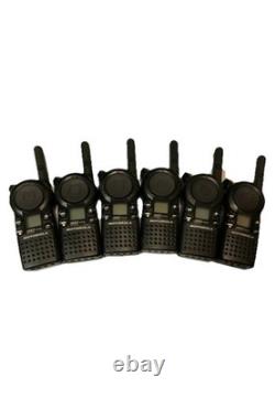 Motorola CLS1410 Black Portable Two-Way Radios Set of 6 with Charging Station