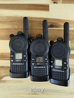 Motorola CLS1410 LOT of (3) UHF Two Way Radio with Chargers and holsters