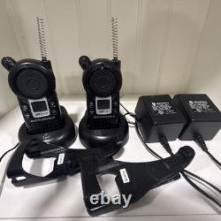 Motorola CLS1410 UHF 4-Channel Two Way Radios (2) with Chargers & Belt Clips Used