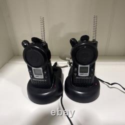 Motorola CLS1410 UHF 4-Channel Two Way Radios (2) with Chargers & Belt Clips Used