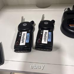 Motorola CLS1410 UHF 4-Channel Two Way Radios (2) with Chargers & Belt Clips Used