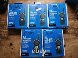 Motorola CLS1410 UHF Two-Way Radios Lot of 6 with 4 Chargers LCD Display