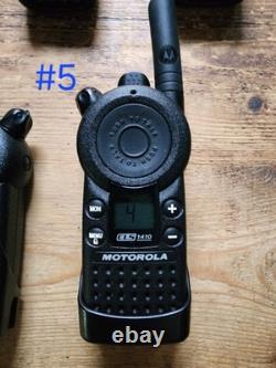 Motorola CLS1410 UHF Two-Way Radios Lot of 6 with 4 Chargers LCD Display