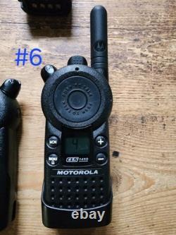 Motorola CLS1410 UHF Two-Way Radios Lot of 6 with 4 Chargers LCD Display