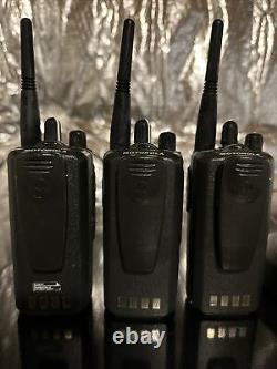 Motorola CP185 Portable Two-Way Radio Walkie Talkie Radios And One Base
