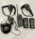 Motorola Cp200d Uhf 16ch Analog Vox Portable Radio With Charger & 2 Mics
