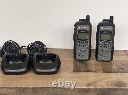 Motorola DTR410 Digital On-Site Two-Way Radios Black / Grey With Chargers
