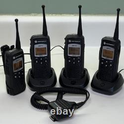 Motorola DTR650 900MHz Digital Radios Lot of 4 w Chargers RPN4035A Dock Mic