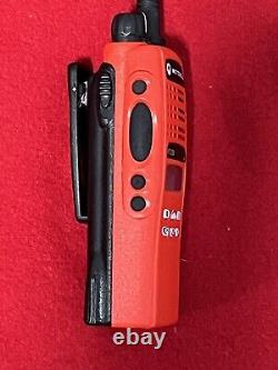 Motorola HT1250 136-174 MHz VHF Two Way Red Radio With New Battery And Charger