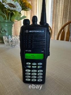 Motorola HT1250 Re-Cased Portable Handheld Two-Way Radio Charger and battery