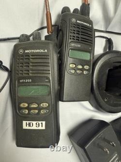 Motorola HT1250 Two-Way Radios (4) + Accessories 2 Of 4 Tested and come on