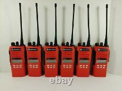 Motorola HT1250 UHF 450-512MHz Two Way Radio AAH25SDF9AA5AN RED with Bank Charger
