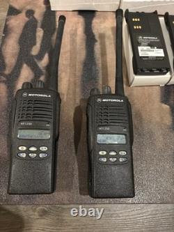 Motorola HT1250 VHF 136-174 MHz. Two-Way Radios (2) + New Accessories &
