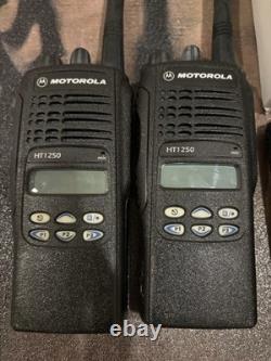 Motorola HT1250 VHF 136-174 MHz. Two-Way Radios (2) + New Accessories &