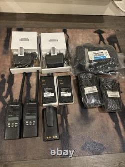 Motorola HT1250 VHF 136-174 MHz. Two-Way Radios (2) + New Accessories &