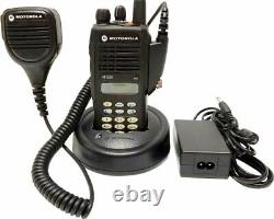 Motorola HT1250 VHF Wide Band Two Way Radio 136-174 MHz Full Key MDC QC2 Li-Ion