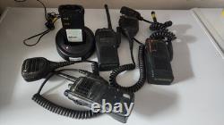 Motorola HT750 Portable Two-Way Radios Black, Lot Of 3 with 1 Charger
