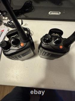 Motorola HT750 UHF Portable Two-Way Radios Lot of 2 with Charger & Power Adapter