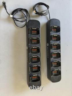 Motorola RDU4160D 16-Channel Two-Way Radio Black + 2 -6 Bank Chargers