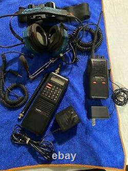 Motorola SP50 Two Way Radio With Racing Radio Head Set And Scanner