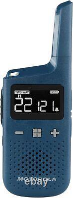 Motorola Solutions T383 Two-Way Radios Rechargeable Blue 2 Pack