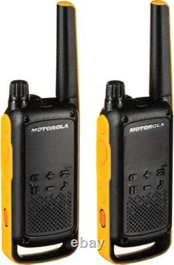 Motorola Solutions T470 Two-Way Radios Black With Yellow 2 Pack