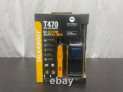 Motorola Solutions T470 Two-Way Radios Black With Yellow 2 Pack