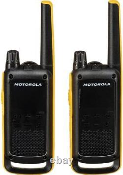 Motorola Solutions T470 Two-Way Radios Black With Yellow 2 Pack