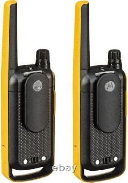 Motorola Solutions T470 Two-Way Radios Black With Yellow 2 Pack