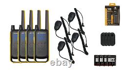 Motorola Solutions T470 Two Way Radios Speaker Mics Rechargeable 4-Pack