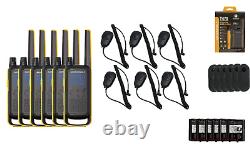Motorola Solutions T470 Two Way Radios Speaker Mics Rechargeable 6-Pack