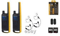 Motorola Solutions T470 Two Way Radios with Surveillance Earpieces 2-Pack