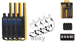 Motorola Solutions T470 Two Way Radios with Surveillance Earpieces 4-Pack