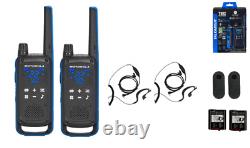 Motorola Solutions T802 Two Way Radios with 2 PTT Earpieces, Bluetooth 2-Pack