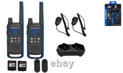 Motorola Solutions T802 Two Way Radios with 2 Speaker Mics Charging Tray Bluetooth