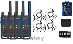 Motorola Solutions T802 Two Way Radios with 4 PTT Earpieces, Bluetooth 4-Pack