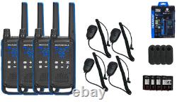Motorola Solutions T802 Two Way Radios with 4 Speaker Mics Bluetooth 4-Pack