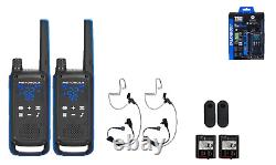Motorola Solutions T802 Two Way Radios with Surveillance Style Earpieces 2-Pack