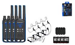 Motorola Solutions T802 Two Way Radios with Surveillance Style Earpieces 4-Pack