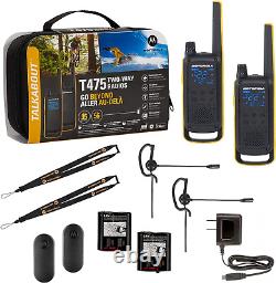 Motorola Solutions Talkabout T475 Extreme Two-Way Radio Black WithYellow Rechargea