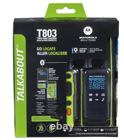 Motorola Solutions Talkabout T803 Two Way Radio With 2 PTT Earpieces Charging Dock