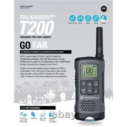 Motorola T200tp Two Way Radio, Gray, Nimh Or Alkaline, Pk3