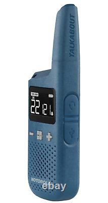 Motorola T383 Two Way Radios 4-Pack Walkie Talkies 6 Earpieces Drop In Chargers