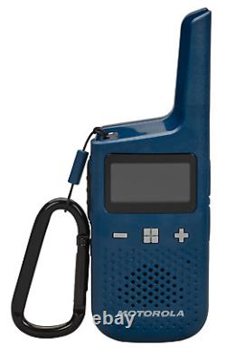 Motorola T383 Two Way Radios 4-Pack Walkie Talkies 6 Earpieces Drop In Chargers