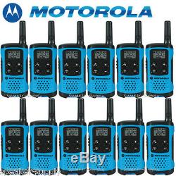 Motorola Talkabout T100TP Walkie Talkie 12 Pack Set 16 Mile Two Way Radios Blue